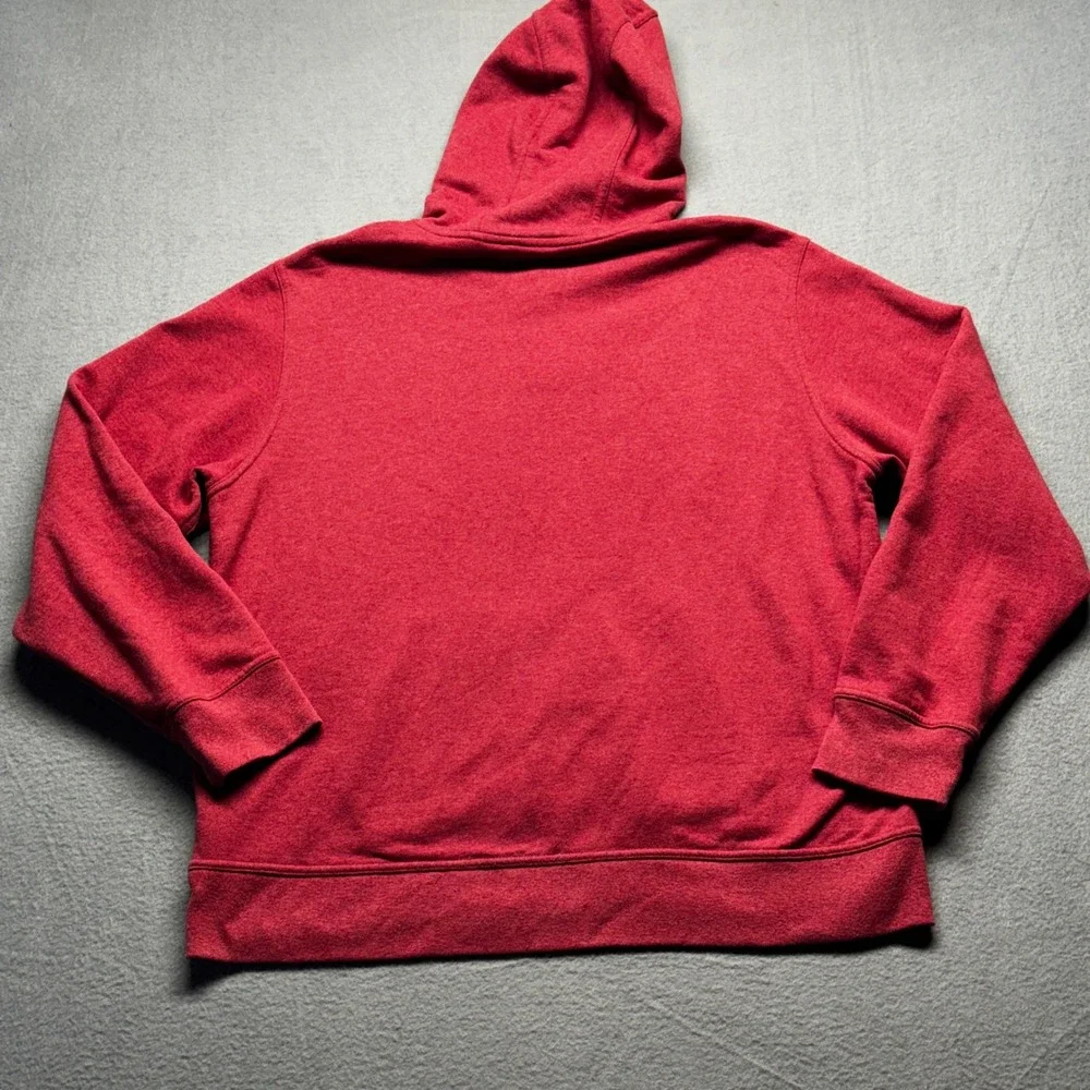 The North Face Mens XL Hoodie Red Pullover Distressed Logo Sweatshirt FA15 SMU